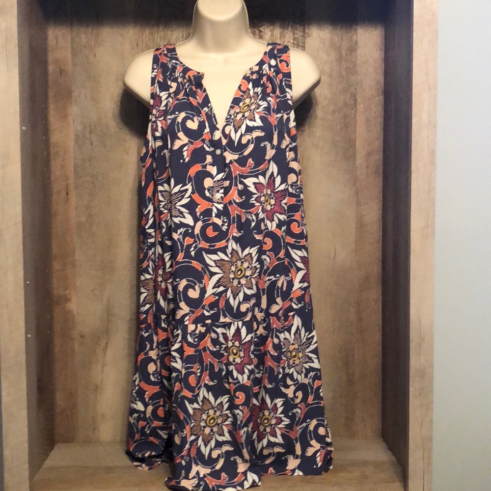 Loft floral print swing dress NWOT